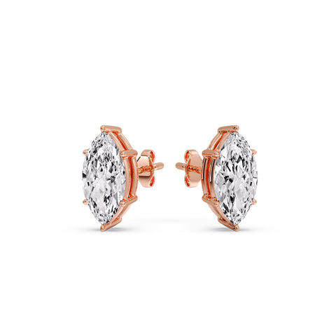 Marquise Diamond 6 Prong Stud Earrings Half Carat