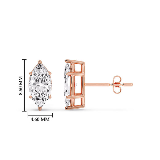 Marquise Diamond 6 Prong Stud Earrings Half Carat