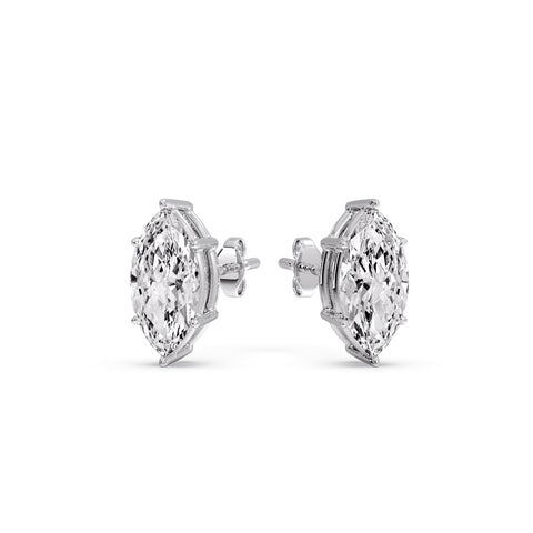 Marquise Diamond 6 Prong Stud Earrings Half Carat