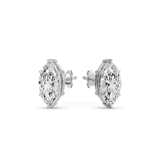 Marquise Diamond 6 Prong Stud Earrings Half Carat