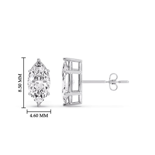 Marquise Diamond 6 Prong Stud Earrings Half Carat