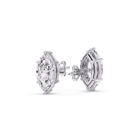 Marquise Diamond 6 Prong Stud Earrings Half Carat