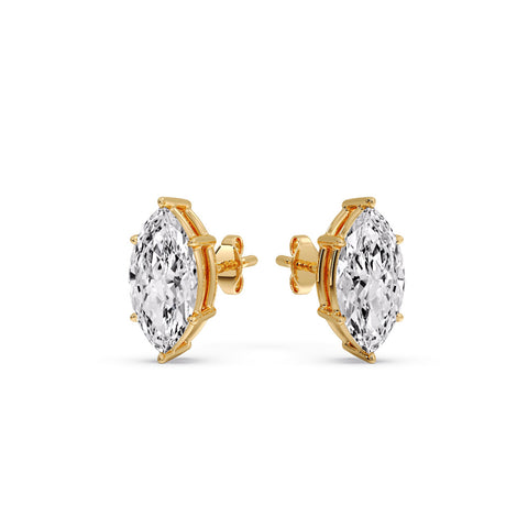 Marquise Diamond 6 Prong Stud Earrings Half Carat