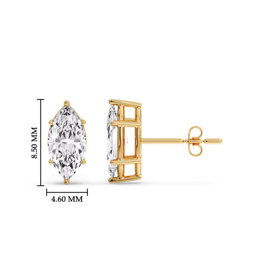 Marquise Diamond 6 Prong Stud Earrings Half Carat