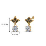 Load image into Gallery viewer, 1-ct.-round-art-deco-design-earring-black-diamond-in-14K-yellow-gold-FDEAR8425-0.50CTGBLACK-NL-YG
