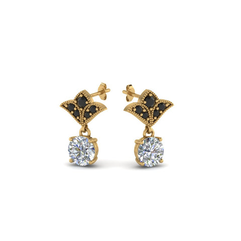 1-ct.-round-art-deco-design-earring-black-diamond-in-14K-yellow-gold-FDEAR8425-0.50CTGBLACK-NL-YG
