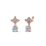 Load image into Gallery viewer, 1-ct.-round-art-deco-design-earring-in-14K-rose-gold-FDEAR8425-0.50CT-NL-RG
