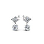 Load image into Gallery viewer, 1-ct.-round-art-deco-design-earring-in-14K-white-gold-FDEAR8425-0.50CT-NL-WG
