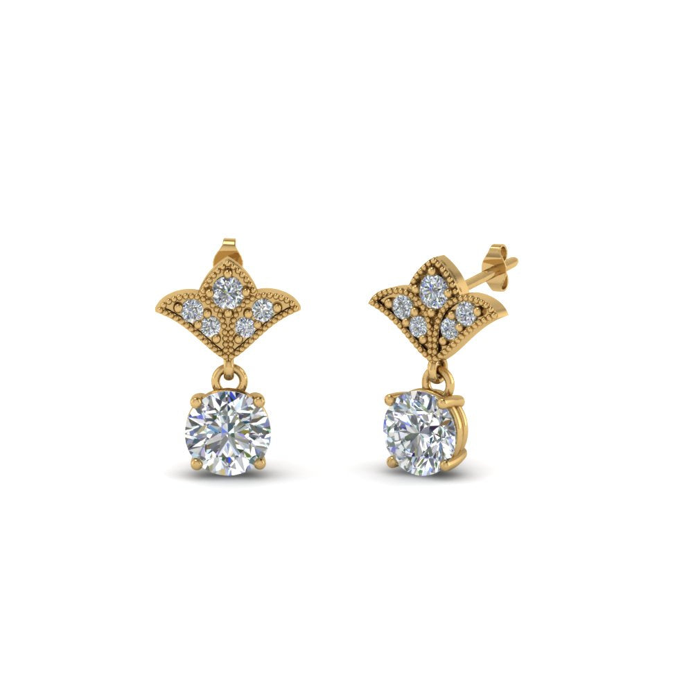 1-ct.-round-art-deco-design-earring-in-14K-yellow-gold-FDEAR8425-0.50CT-NL-YG