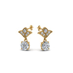 Load image into Gallery viewer, 1-ct.-round-art-deco-design-earring-in-14K-yellow-gold-FDEAR8425-0.50CT-NL-YG
