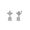 Load image into Gallery viewer, 1-ct.-round-art-deco-design-earring-in-950-Platinum-FDEAR8425-0.50CT-NL-WG
