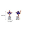 Load image into Gallery viewer, 1-ct.-round-art-deco-design-earring-with-blue-sapphire-in-14K-rose-gold-FDEAR8425-0.50CTGSABL-NL-RG