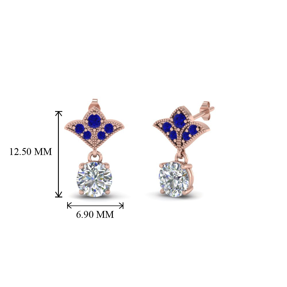 1-ct.-round-art-deco-design-earring-with-blue-sapphire-in-14K-rose-gold-FDEAR8425-0.50CTGSABL-NL-RG