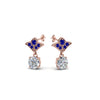 Load image into Gallery viewer, 1-ct.-round-art-deco-design-earring-with-blue-sapphire-in-14K-rose-gold-FDEAR8425-0.50CTGSABL-NL-RG