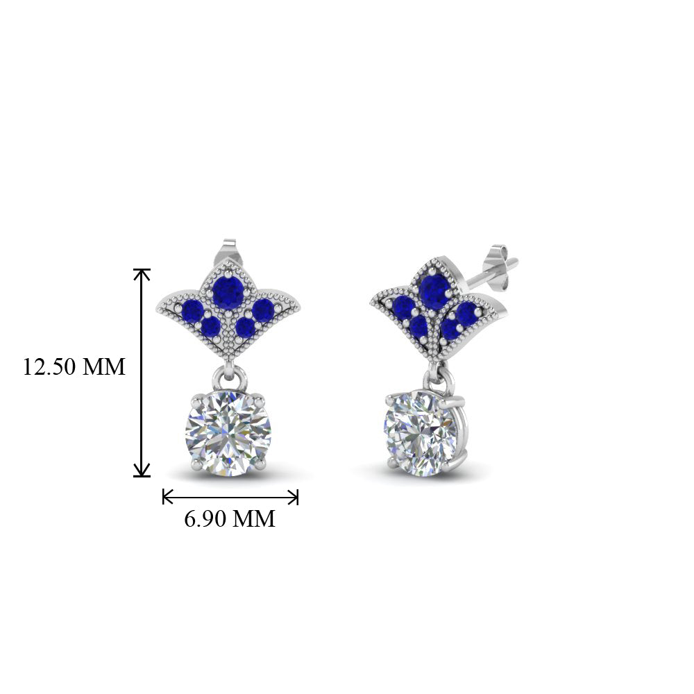 1-ct.-round-art-deco-design-earring-with-blue-sapphire-in-14K-white-gold-FDEAR8425-0.50CTGSABL-NL-WG