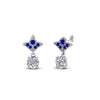 Load image into Gallery viewer, 1-ct.-round-art-deco-design-earring-with-blue-sapphire-in-14K-white-gold-FDEAR8425-0.50CTGSABL-NL-WG
