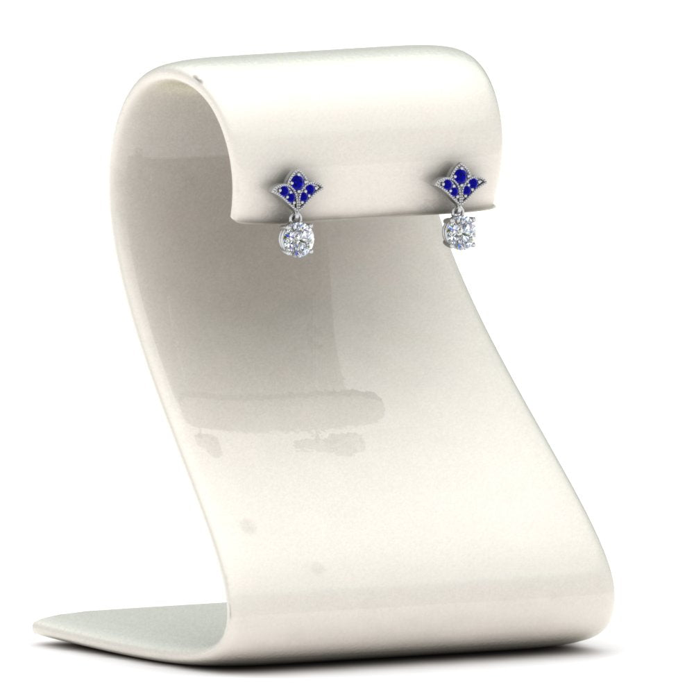 1-ct.-round-art-deco-design-earring-with-blue-sapphire-in-14K-white-gold-FDEAR8425-0.50CTGSABL-NL-WG