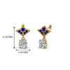 Load image into Gallery viewer, 1-ct.-round-art-deco-design-earring-with-blue-sapphire-in-14K-yellow-gold-FDEAR8425-0.50CTGSABL-NL-YG