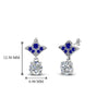 Load image into Gallery viewer, 1-ct.-round-art-deco-design-earring-with-blue-sapphire-in-950-Platinum-FDEAR8425-0.50CTGSABL-NL-WG