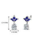 Load image into Gallery viewer, 1-ct.-round-art-deco-design-earring-with-blue-sapphire-in-950-Platinum-FDEAR8425-0.50CTGSABL-NL-WG
