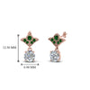Load image into Gallery viewer, 1-ct.-round-art-deco-design-earring-with-emerald-in-14K-rose-gold-FDEAR8425-0.50CTGEMGR-NL-RG
