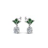 Load image into Gallery viewer, 1-ct.-round-art-deco-design-earring-with-emerald-in-14K-white-gold-FDEAR8425-0.50CTGEMGR-NL-WG