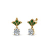 Load image into Gallery viewer, 1-ct.-round-art-deco-design-earring-with-emerald-in-14K-yellow-gold-FDEAR8425-0.50CTGEMGR-NL-YG