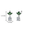 Load image into Gallery viewer, 1-ct.-round-art-deco-design-earring-with-emerald-in-950-Platinum-FDEAR8425-0.50CTGEMGR-NL-WG