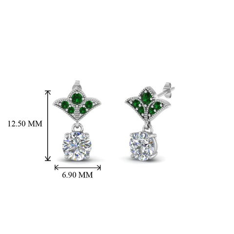 1-ct.-round-art-deco-design-earring-with-emerald-in-950-Platinum-FDEAR8425-0.50CTGEMGR-NL-WG
