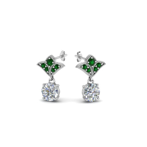 1-ct.-round-art-deco-design-earring-with-emerald-in-950-Platinum-FDEAR8425-0.50CTGEMGR-NL-WG
