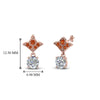 Load image into Gallery viewer, 1-ct.-round-art-deco-design-earring-with-orange-sapphire-in-14K-rose-gold-FDEAR8425-0.50CTGSAOR-NL-RG
