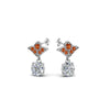 Load image into Gallery viewer, 1-ct.-round-art-deco-design-earring-with-orange-sapphire-in-950-Platinum-FDEAR8425-0.50CTGSAOR-NL-WG