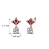 Load image into Gallery viewer, 1-ct.-round-art-deco-design-earring-with-pink-sapphire-in-14K-rose-gold-FDEAR8425-0.50CTGSADRPI-NL-RG