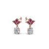 Load image into Gallery viewer, 1-ct.-round-art-deco-design-earring-with-pink-sapphire-in-14K-rose-gold-FDEAR8425-0.50CTGSADRPI-NL-RG
