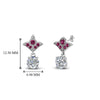 Load image into Gallery viewer, 1-ct.-round-art-deco-design-earring-with-pink-sapphire-in-14K-white-gold-FDEAR8425-0.50CTGSADRPI-NL-WG
