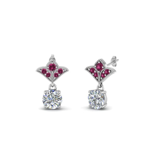 1-ct.-round-art-deco-design-earring-with-pink-sapphire-in-950-Platinum-FDEAR8425-0.50CTGSADRPI-NL-WG