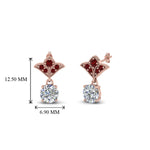 Load image into Gallery viewer, 1-ct.-round-art-deco-design-earring-with-ruby-in-14K-rose-gold-FDEAR8425-0.50CTGRUDR-NL-RG
