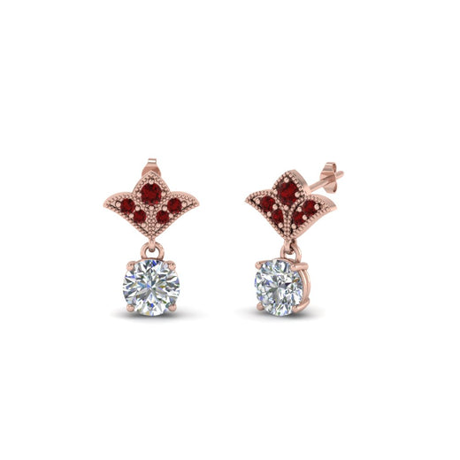 1-ct.-round-art-deco-design-earring-with-ruby-in-14K-rose-gold-FDEAR8425-0.50CTGRUDR-NL-RG