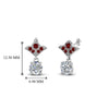 Load image into Gallery viewer, 1-ct.-round-art-deco-design-earring-with-ruby-in-14K-white-gold-FDEAR8425-0.50CTGRUDR-NL-WG