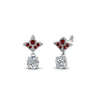 Load image into Gallery viewer, 1-ct.-round-art-deco-design-earring-with-ruby-in-14K-white-gold-FDEAR8425-0.50CTGRUDR-NL-WG