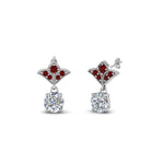 Load image into Gallery viewer, 1-ct.-round-art-deco-design-earring-with-ruby-in-14K-white-gold-FDEAR8425-0.50CTGRUDR-NL-WG
