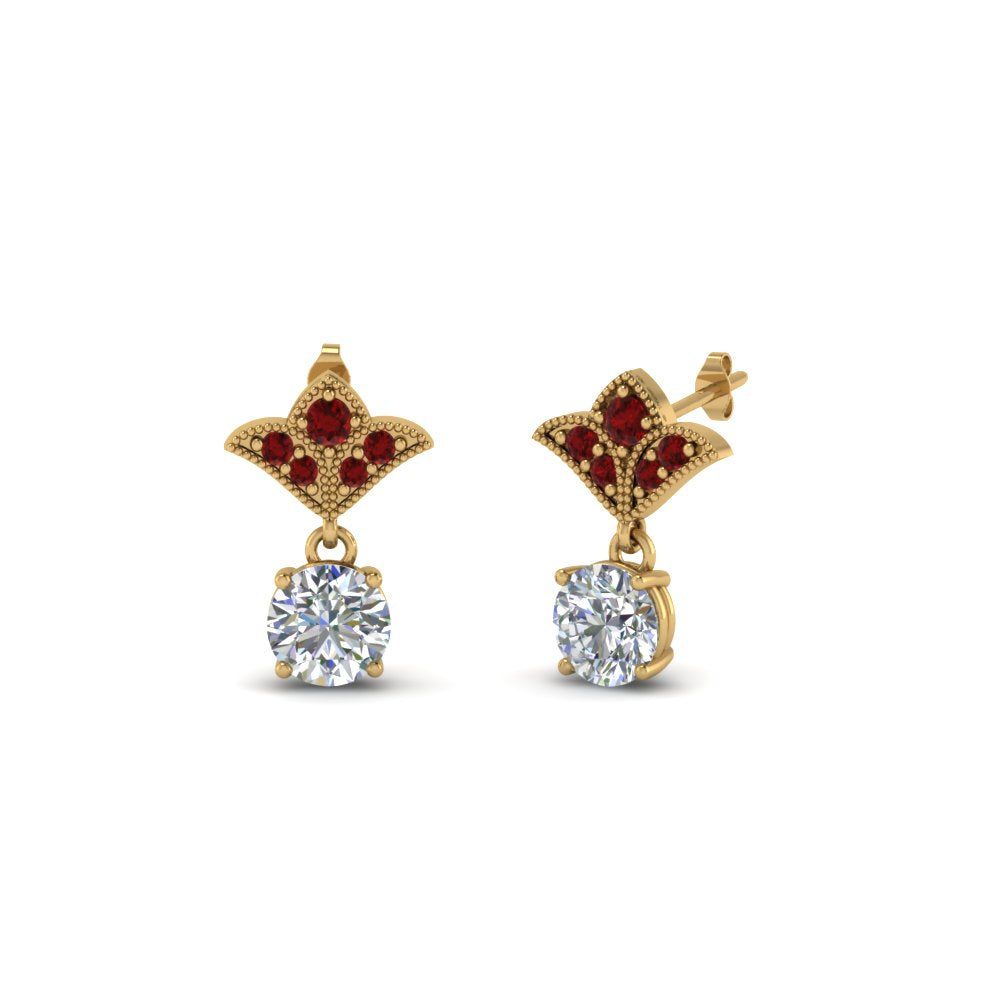 1-ct.-round-art-deco-design-earring-with-ruby-in-14K-yellow-gold-FDEAR8425-0.50CTGRUDR-NL-YG