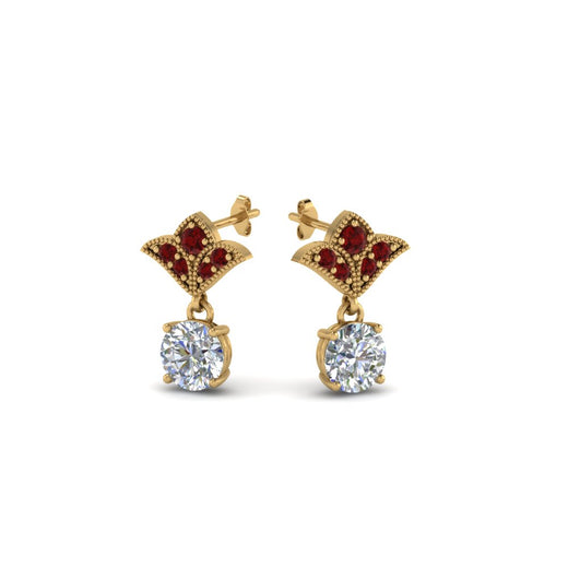 1-ct.-round-art-deco-design-earring-with-ruby-in-14K-yellow-gold-FDEAR8425-0.50CTGRUDR-NL-YG