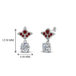 Load image into Gallery viewer, 1-ct.-round-art-deco-design-earring-with-ruby-in-950-Platinum-FDEAR8425-0.50CTGRUDR-NL-WG
