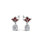 Load image into Gallery viewer, 1-ct.-round-art-deco-design-earring-with-ruby-in-950-Platinum-FDEAR8425-0.50CTGRUDR-NL-WG
