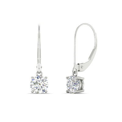1 Ct Classic Round Diamond Drop Earrings