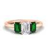 Load image into Gallery viewer, 1.00-ct-emerald-cut-three-stone-emerald-engagement-ring-in-rose-gold-fdenr9299emgemgrsleep-1.00ct-nl-rg.jpg