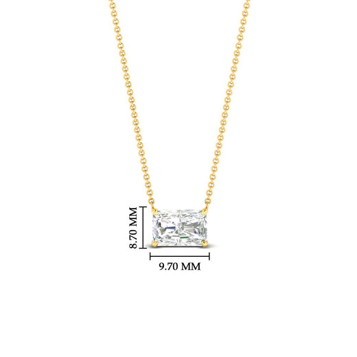 Horizontal Radiant Diamond Solitaire Pendant