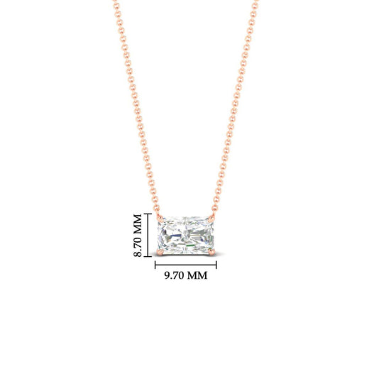 Horizontal Radiant Diamond Solitaire Pendant