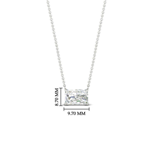 Horizontal Radiant Diamond Solitaire Pendant